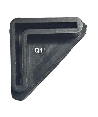 Q1 Beads Plastic 16 Pcs. 38 mm x 38 mm /1.5 inches Bush for Slotted Metal Rack/Furniture Leg -Floor Protector (Black)