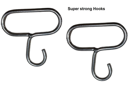 Q1 Beads 2 Pack 5mm Stainless Steel J Hook Heavy Duty 30kgs Load Capacity with Handle (Chrome)