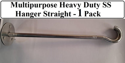 Q1 Beads Stainless Steel Wall Mount Clothes Hanger-Straight - (1 Pack)