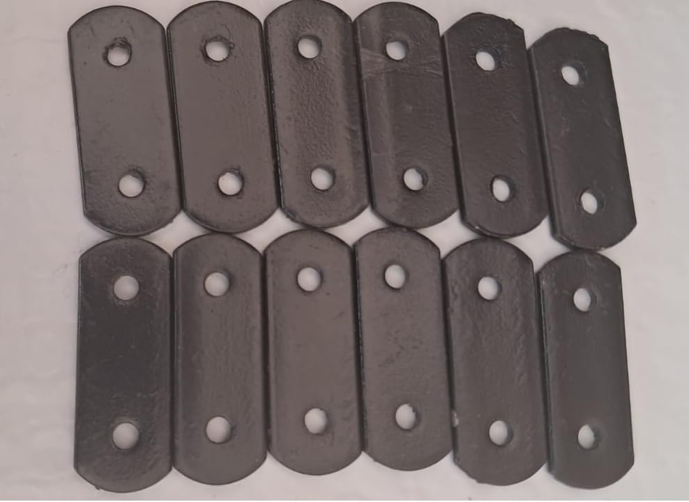 Q1 Beads Metal Heavy Duty (3 mm) L Angle Bracket Clamp - Right Angle Brace for Wood Furniture & Metal, Includes Screws (Black Powder Coated)