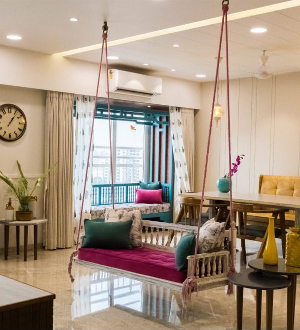 Q1 Beads 2 Pcs Spring Metal Spring for Hanging Swing Jhula Accessories Set For Hammock Swings Chairs, Porch Swings Used For Boxing Bag, Hang Any Article Etc. (Chrome)