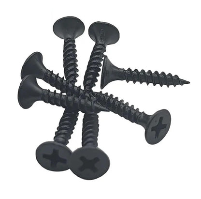 Q1 Beads 300 pcs Iron 19mm (0.75") Black Drywall Screw Self Drilling Bugle Head PoP for Multiuses (Size 3.5x19)