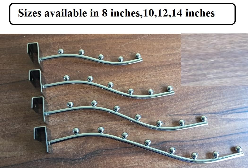 Q1 Beads Steel Tube Hanger 300 mm/12 inch Square Pipe Hooks Hanger Display Hook for 15 mm Square Tube -Supermart Shelf Accessories(Chrome)-2 Pack