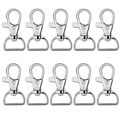 Q1 Beads 10 Pack Steel 45x25 mm Lobster Claw Clasps - Wide 1 Inch D Ring - 360° Swivel Trigger Snap Hooks - Great for DIY Lanyards, Keychain Clasps - Swivel Hooks for Purses by Specialist ID Card