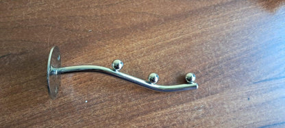 Q1 Beads Steel 3 Balls Pin Wall Mount Wall Drope Hanger for Hanging Clothes Dress, Shop and Showroom Display(Chrome)-2 Pack