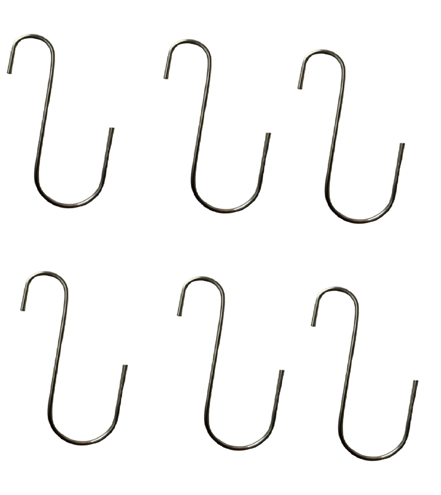 Q1 Beads 6 Pack 6 inches Stainless Steel S Shaped S Hooks for Hanging (Chrome)