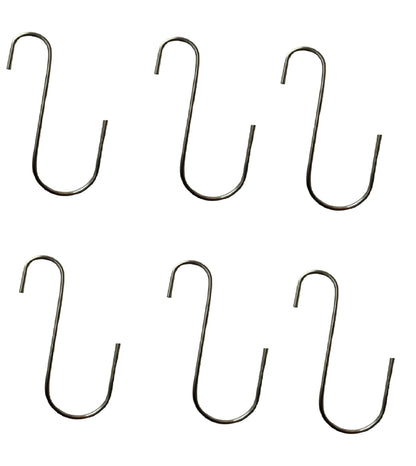 Q1 Beads 6 Pack 6 inches Stainless Steel S Shaped S Hooks for Hanging (Chrome)
