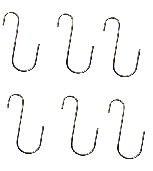 Q1 Beads 6 Pack 6 inches Stainless Steel S Shaped S Hooks for Hanging (Chrome)
