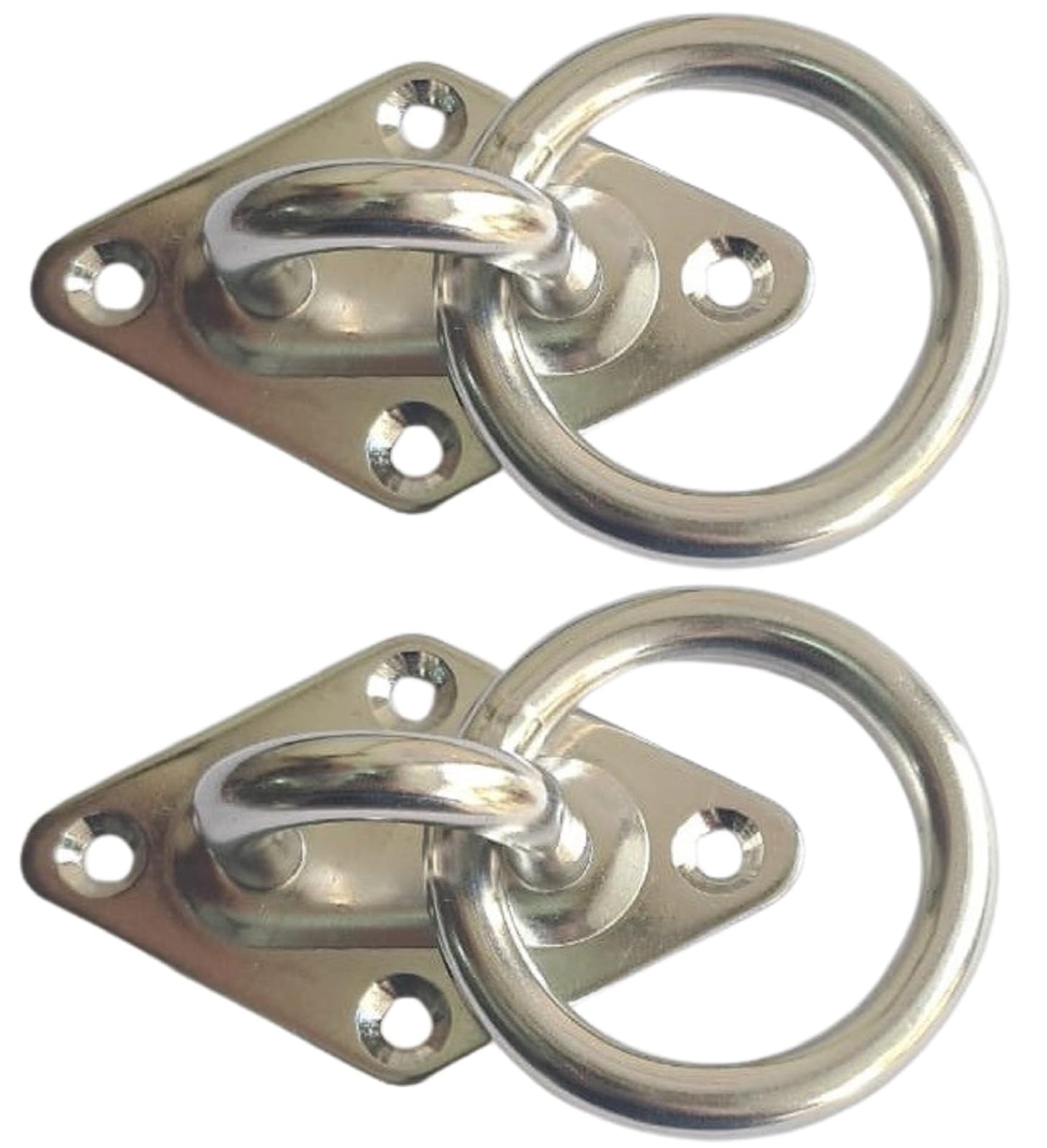 Q1 Beads 2 Pcs. 304 Stainless Steel 900 Kgs Load Capacity Ceiling Hook Kada Swivel Swing Hook Hanger Heavy Duty Ceiling Hook Rotating Kada for Hanging Swing(Chrome,Ring Hook)