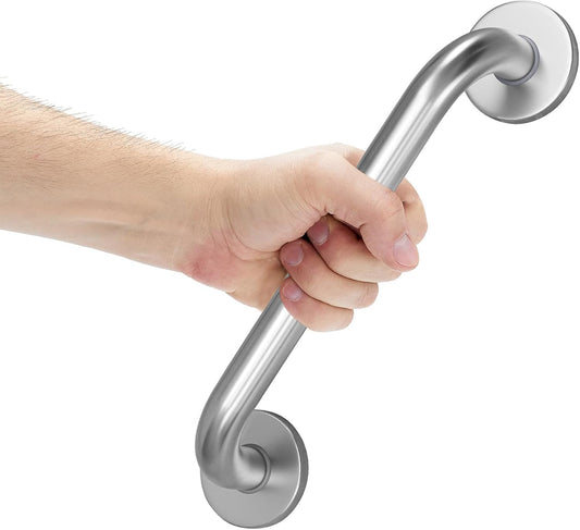 Q1 Beads 12 inches Stainless Steel Heavy Duty High Grade Grab Bar Safety Rail Handle for Senior Citizen Wall Mounted Grab Bar for Toilet Bathroom Bathtub (30 cm, Chrome)