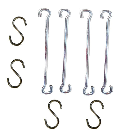 Q1 Beads Metal 4 Pcs Link Saliya Rod 4 S Hooks Hanging Accessories Set for Hammock Swings Chairs, Porch Swings Used for Boxing Bag, Hang Any Article (Silver)