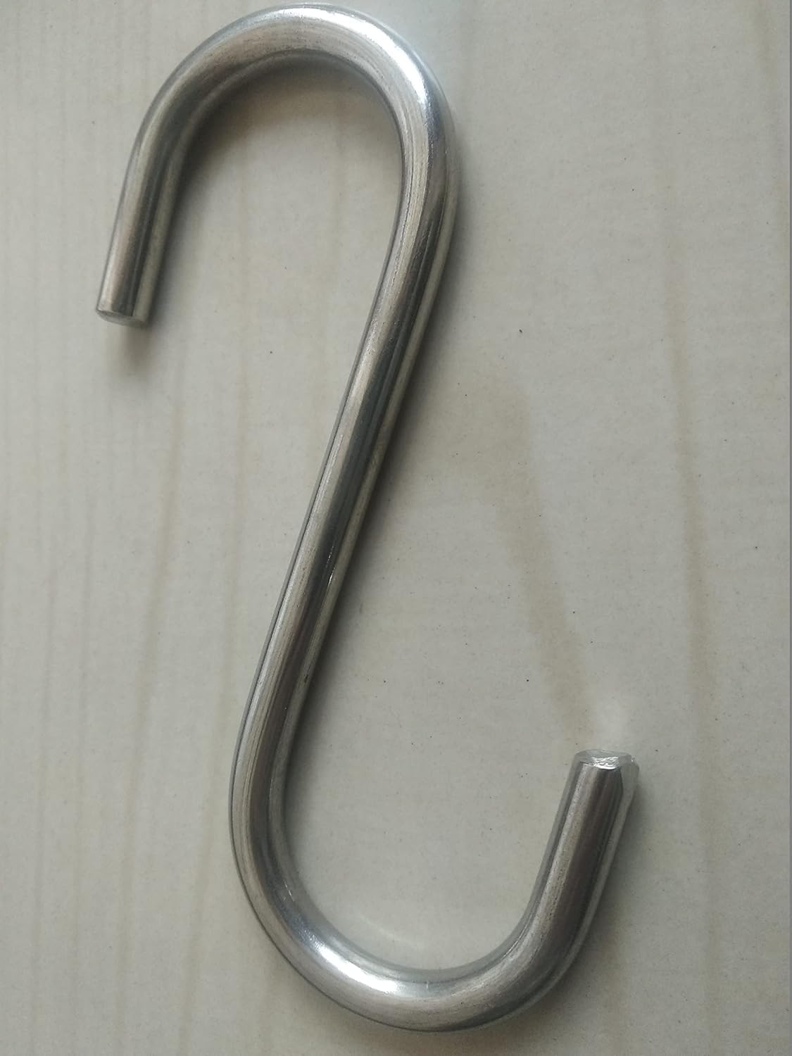 Q1 Beads 9 mm Stainless Steel 2 Pcs Jhula Rod Link Saliya with 2 Pcs S Hooks (8 mm) Heavy Duty (Chrome)