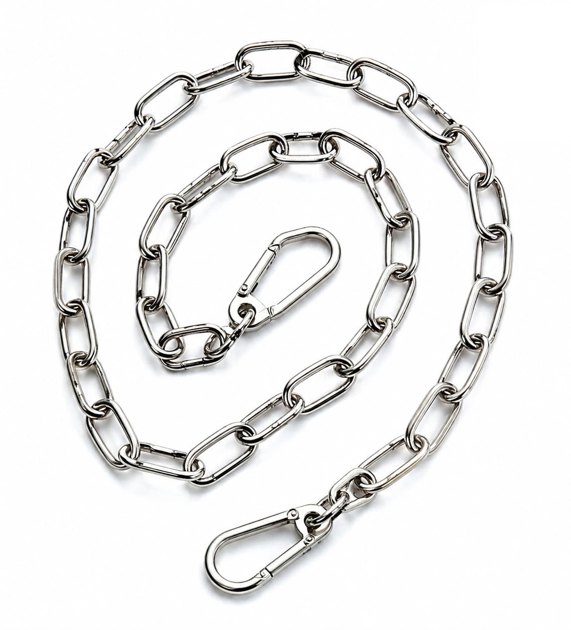 Q1 Beads 3 mm Stainless Steel Chain 4 Feet Long with 2 Pcs. Snap Hook (5 mm x 50 mm) Lightweight, Utility, Garden Hanging Plants/pots – Balcony or Indoor décor (Chrome)-Pack of 1