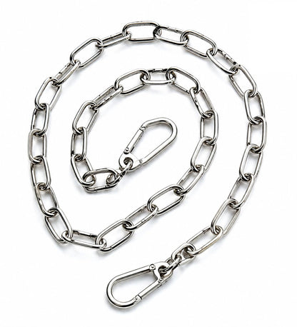 Q1 Beads 3 mm Stainless Steel Chain 4 Feet Long with 2 Pcs. Snap Hook (5 mm x 50 mm) Lightweight, Utility, Garden Hanging Plants/pots – Balcony or Indoor décor (Chrome)-Pack of 1