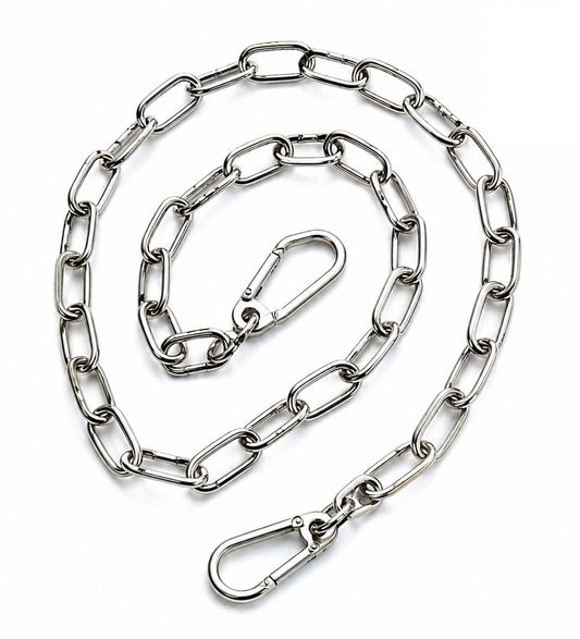 Q1 Beads 3 mm Stainless Steel Chain 4 Feet Long with 2 Pcs. Snap Hook (5 mm x 50 mm) Lightweight, Utility, Garden Hanging Plants/pots – Balcony or Indoor décor (Chrome)-Pack of 1