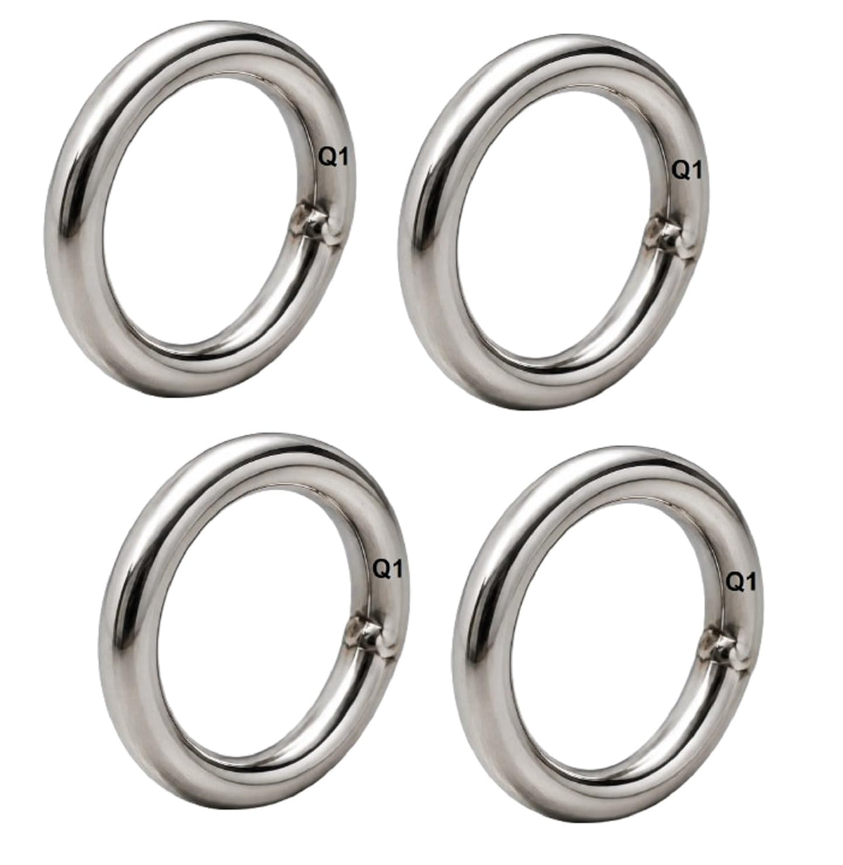 Q1 Beads 4 Pcs. Stainless Steel Ring 900 kgs Load Capacity (10 mm x 60 mm) Heavy Duty & Super Strong Multipurpose Hook for Hanging Jhula Swing Hammock Hook (Silver)
