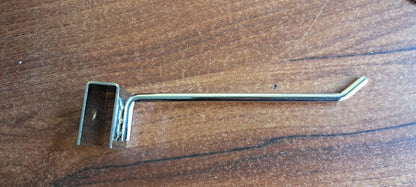 Q1 Beads 12 Pcs. Steel Square Pipe Panel Display Hooks for Shop 250 mm/10 inch for Square Pipe 15x30 mm -Supermart Shelf Accessories(Chrome)