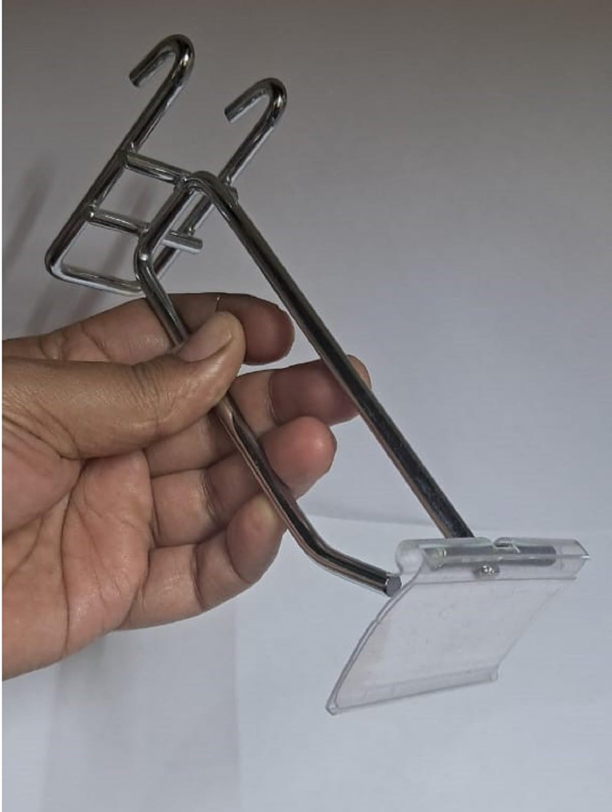 Q1 Beads 50 Pcs. Plastic (L70 mm x H39 mm) Display Pegboard Label Holder for Shelves, for Retail Merchandise Shopping Mall Store Shop Supermarket UPC Price