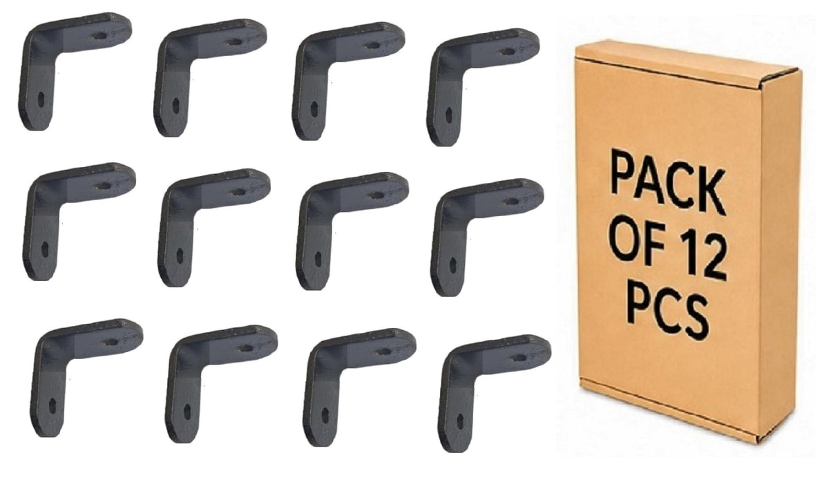 Q1 Beads Metal Heavy Duty (3 mm) L Angle Bracket Clamp - Right Angle Brace for Wood Furniture & Metal, Includes Screws (Black Powder Coated)