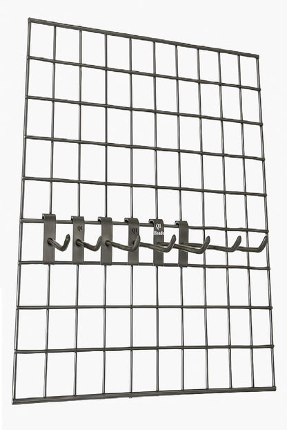 Q1 Beads Steel Grid Wall Mesh 1.5x2 feet(45 x 60 cm) Display Stand Rack with 6 inch Jaali Hook 6 Pcs. for Retail Display|Shop|Showroom|Kitchen| Hanging Accessories|Photo 5 MM SS Rod (Chrome)