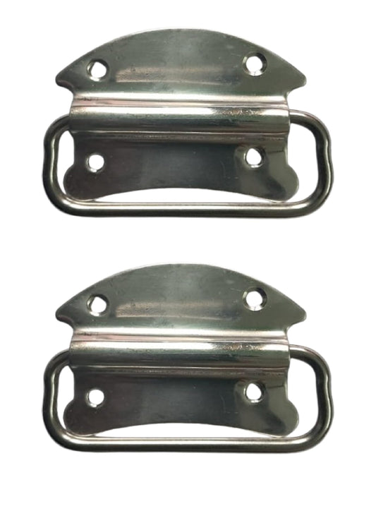 Q1 Beads 2 Pcs. Stainless Steel 3 Inch(9 cm x 6 cm) Cabinet Chest Pull Handle Kadi for Furniture Bed Storage Box Drawer & Door -2 Pack (Chrome)