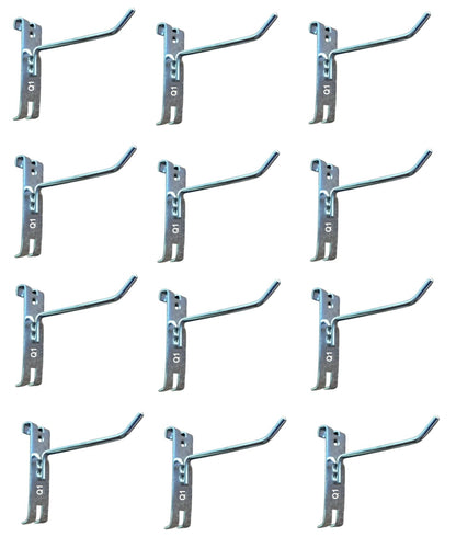 Q1 Beads Steel 12 Pcs 2 inches Mesh Grid Wall Panel Hooks for Retail Display Gridwall Panel Hook Made in 5 mm Rod (12 Pack, Chrome)