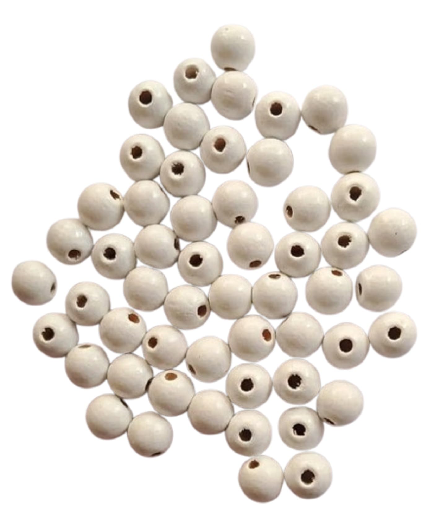 Q1 Beads 18 mm Round, 50 Pieces Natural Wooden Bead Wood Beads for Craft Making, Home Décor, DIY Jwellery Macrame Making (White)