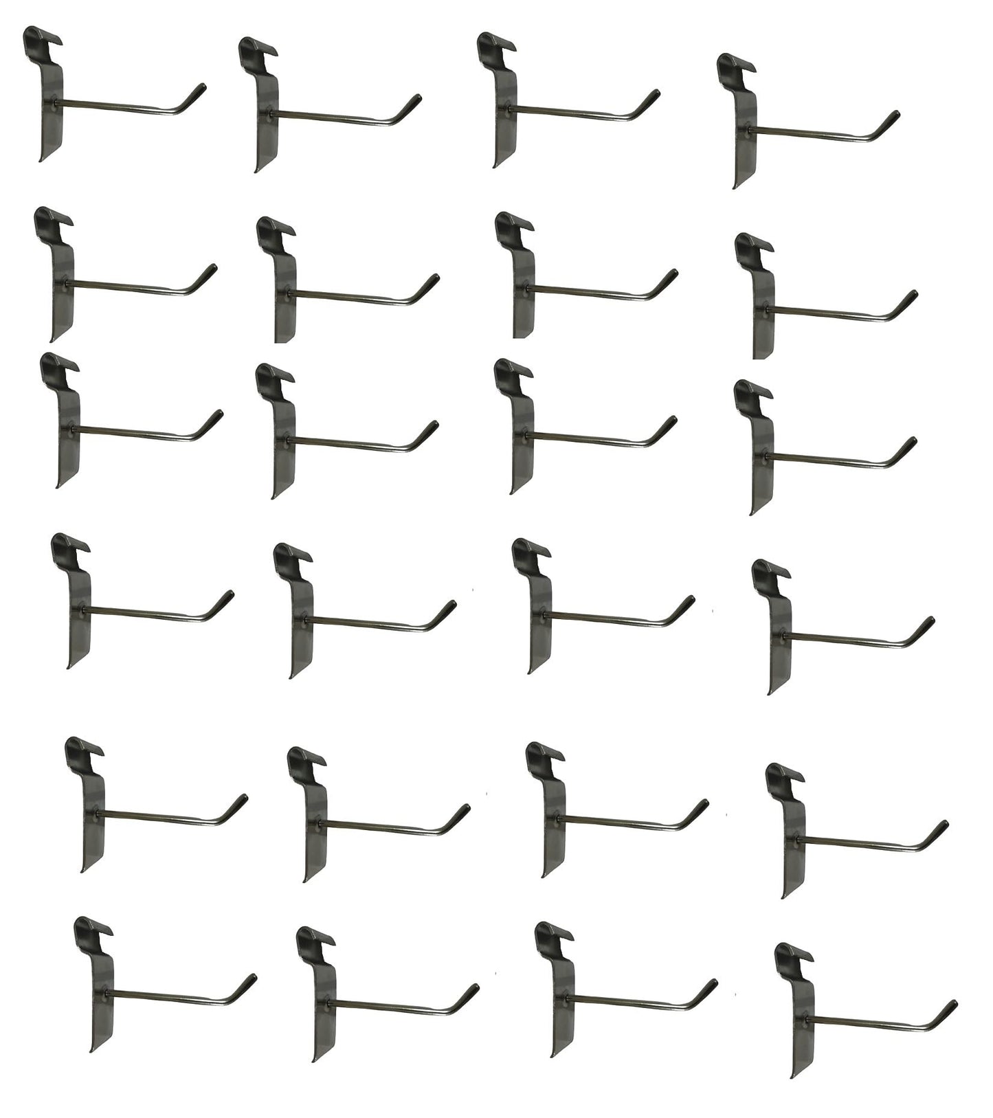 Q1 Beads Stainless Steel 25 Pcs. 4 inches Grid Wall Panel Display Hook for Hanging Accessories for Retail Display,Shop,Supermart, Stores,Garment & Grocery Shops (Chrome)