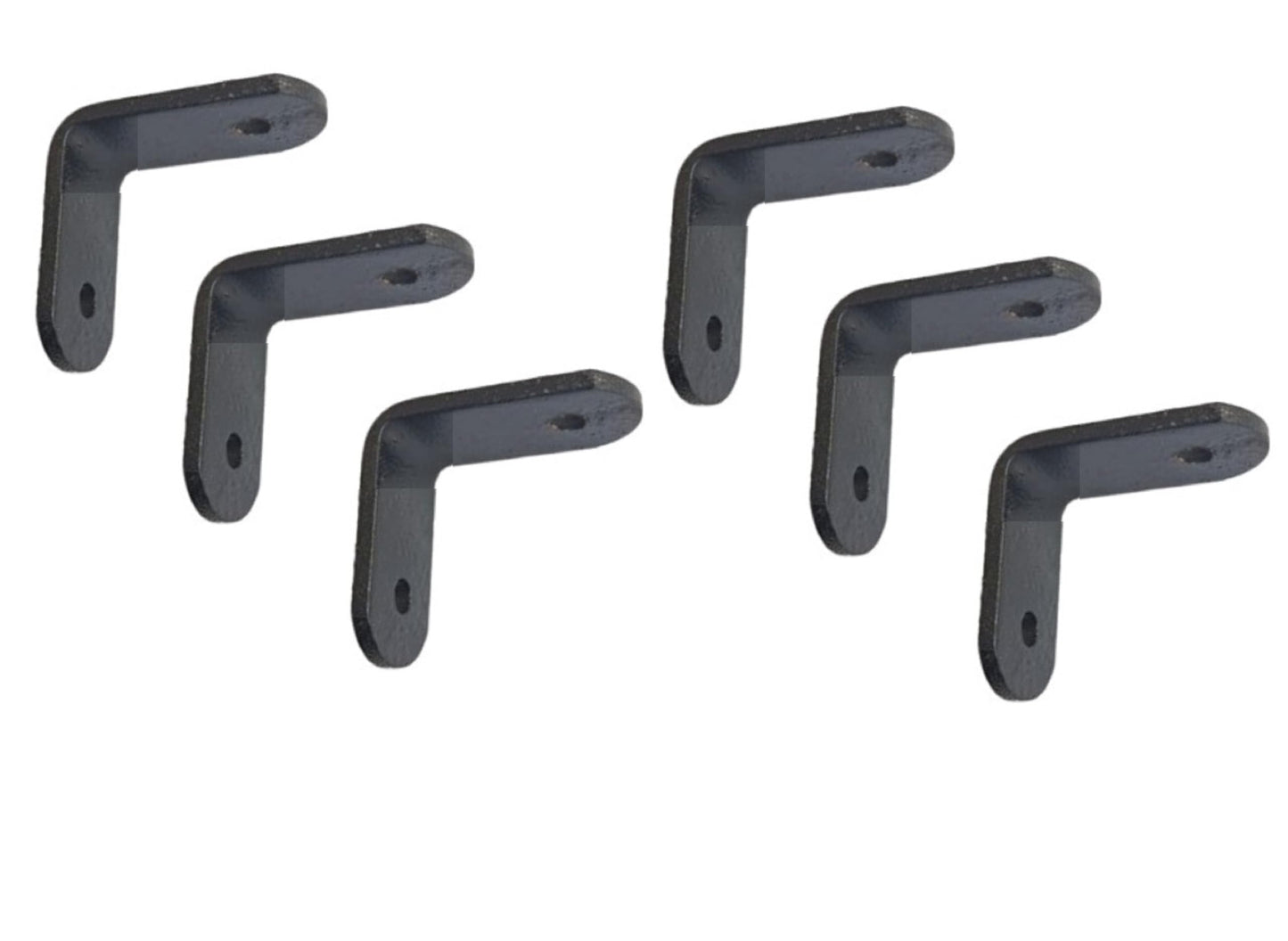Q1 Beads 6 Pack Metal 1.5 x 1.5 inches Heavy Duty (3 mm) L Brackets Clamp - Right Angle Bracket for Wood Furniture & Metal, Includes 12 Screws (38 x 38 mm, Black Powder Coated)