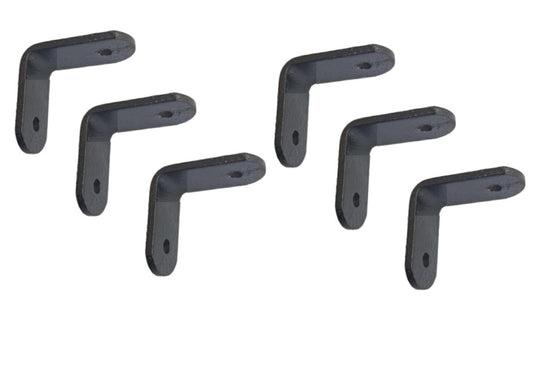 Q1 Beads 6 Pack Metal 1.5 x 1.5 inches Heavy Duty (3 mm) L Brackets Clamp - Right Angle Bracket for Wood Furniture & Metal, Includes 12 Screws (38 x 38 mm, Black Powder Coated)