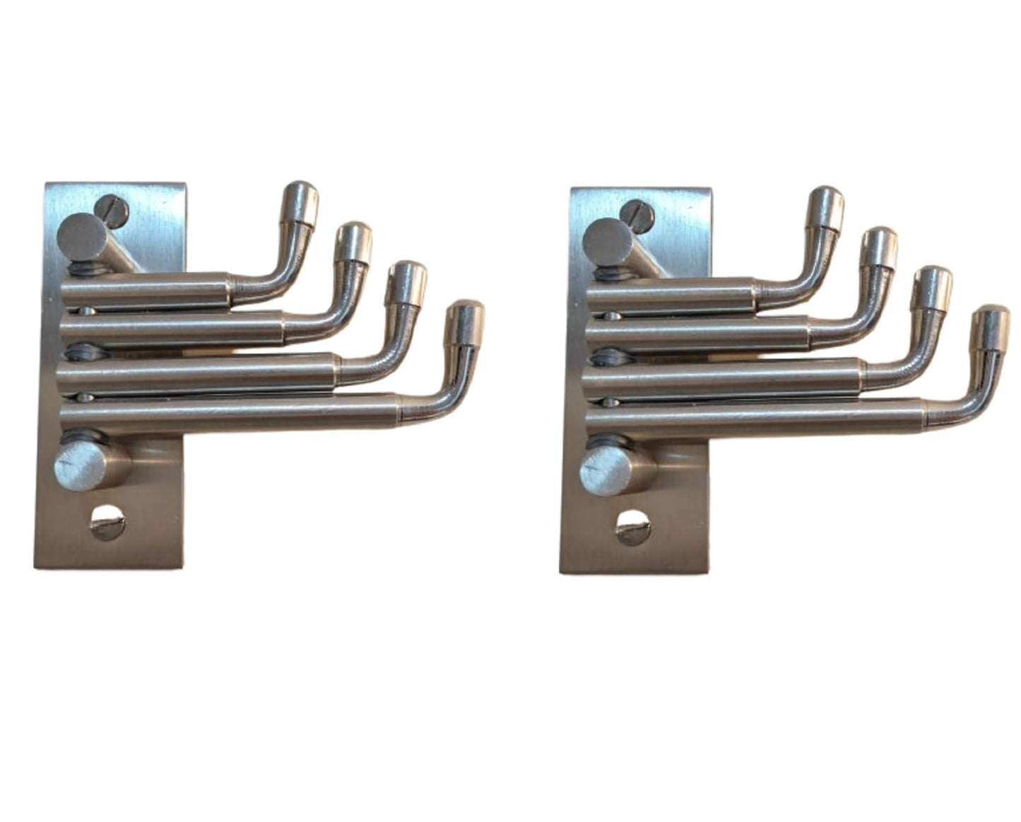 Q1 Beads 2 Pcs. Stainless Steel 4 Pins Swivel Wall Hook Hanger for Hanging Clothes and Towel Hangers for Wall,Door Hangers,Rotatable 180 Degree Hook -Pack of 2 (Chrome)