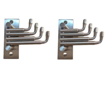 Q1 Beads 2 Pcs. Stainless Steel 4 Pins Swivel Wall Hook Hanger for Hanging Clothes and Towel Hangers for Wall,Door Hangers,Rotatable 180 Degree Hook -Pack of 2 (Chrome)