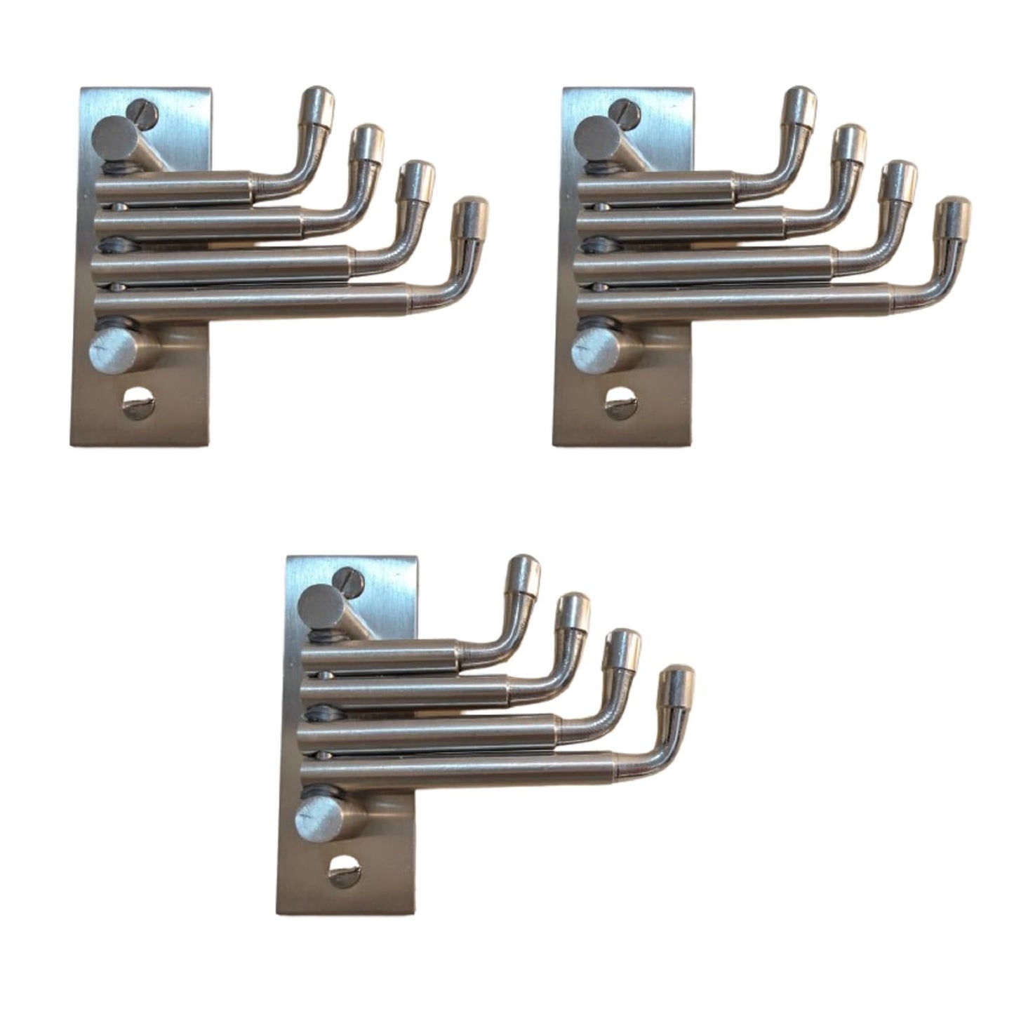 Q1 Beads 3 Pcs. Stainless Steel 4 Pins Swivel Wall Hook Hanger for Hanging Clothes and Towel Hangers for Wall,Door Hangers,Rotatable 180 Degree Hook,Bathroom Hooks Door Robe Hooks-Pack of 3 (Chrome)