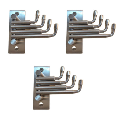 Q1 Beads 3 Pcs. Stainless Steel 4 Pins Swivel Wall Hook Hanger for Hanging Clothes and Towel Hangers for Wall,Door Hangers,Rotatable 180 Degree Hook,Bathroom Hooks Door Robe Hooks-Pack of 3 (Chrome)