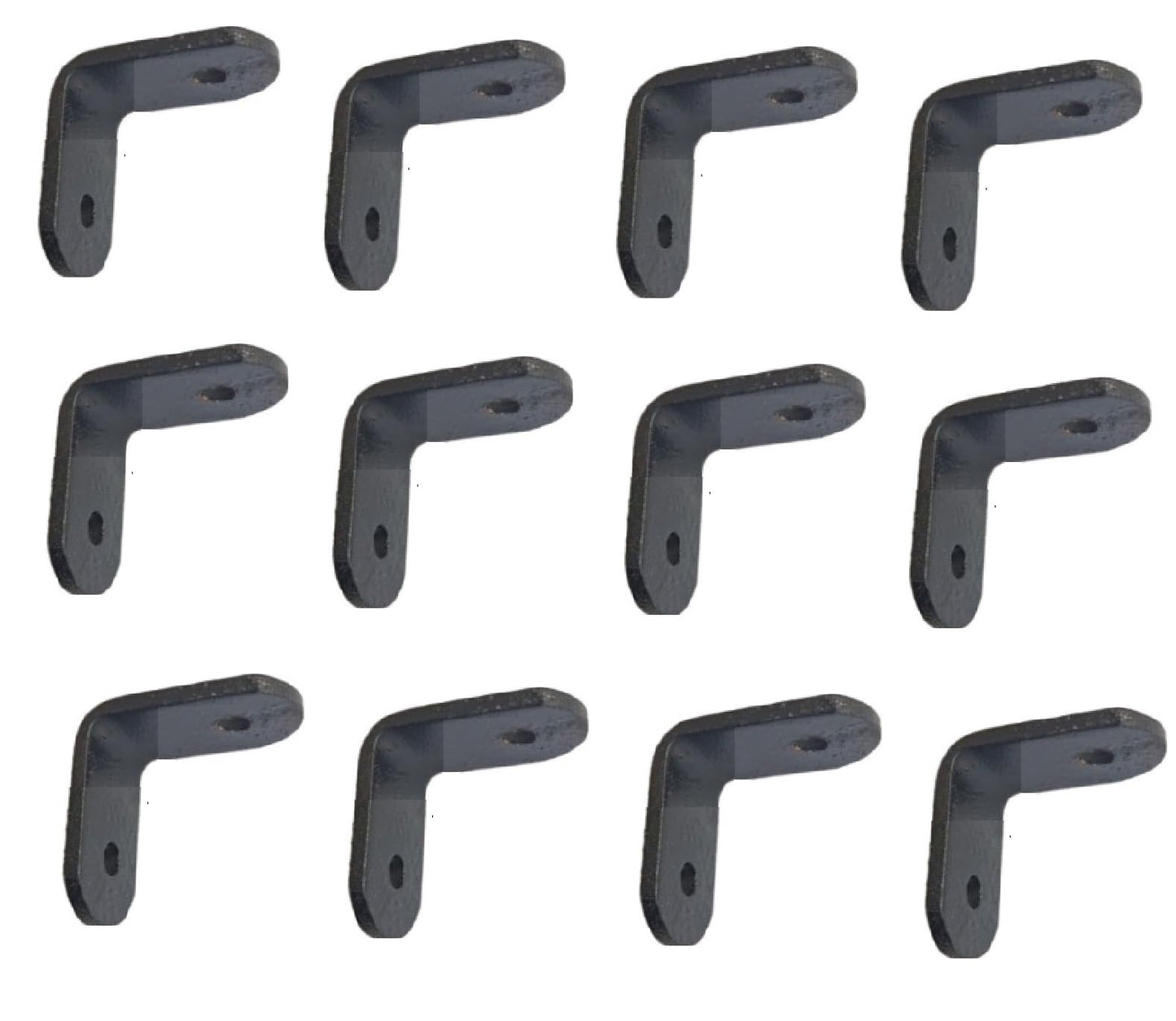 Q1 Beads 12 Pack Metal 1 x 1 inch Heavy Duty (3 mm) L Brackets Clamp - Right Angle Bracket for Wood Furniture & Metal, Includes 24 Screws (1 x 1 Inch, Black Powder Coated)