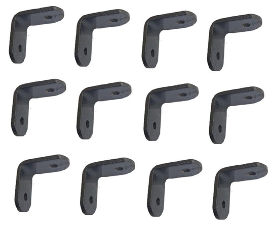 Q1 Beads 12 Pack Metal 1 x 1 inch Heavy Duty (3 mm) L Brackets Clamp - Right Angle Bracket for Wood Furniture & Metal, Includes 24 Screws (1 x 1 Inch, Black Powder Coated)