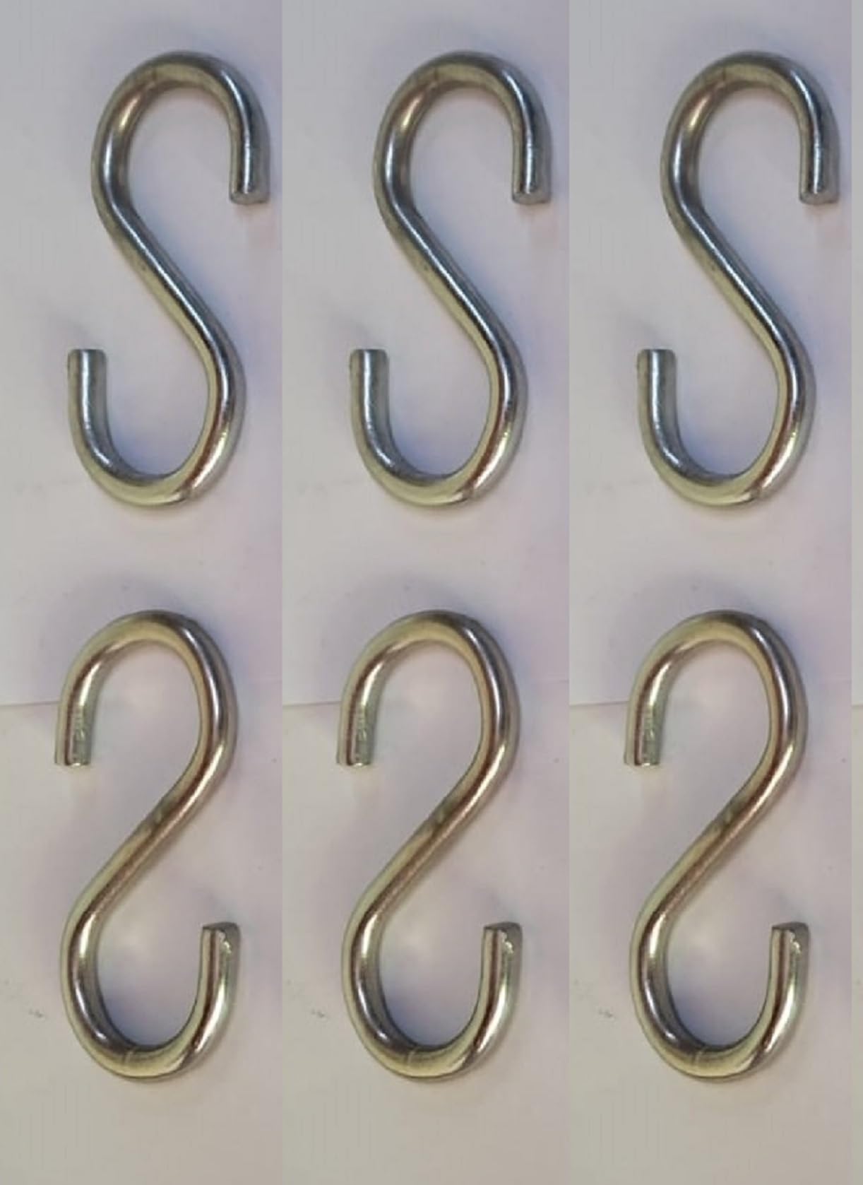 Q1 Beads 6 Pcs Metal 4 inches Heavy Duty S Hook 7 mm for Jhula Swing Hammock Hanging Accessories 200 Kgs Capacity S-Hook Set for Baby Swing,Boxing Punching Bag, Hang Any Article (Chrome)