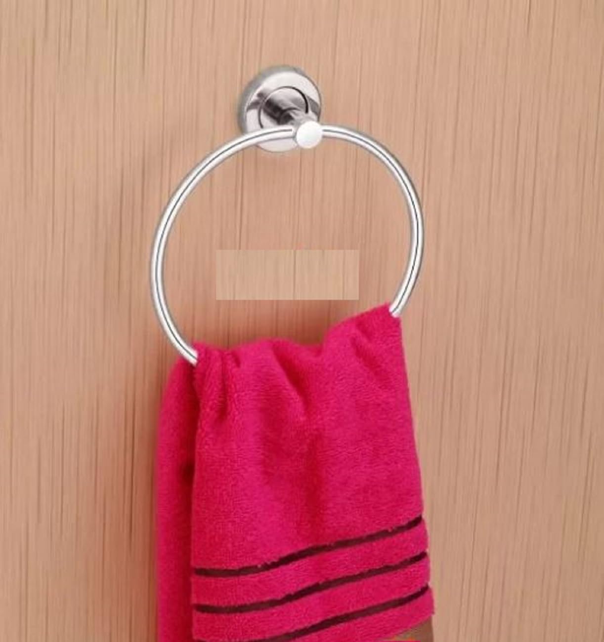 Q1 Beads Stainless Steel Towel Ring/Napkin Holder for Wash Basin with Screws & Fishers (Chrome) -Pack of 1 Pc.