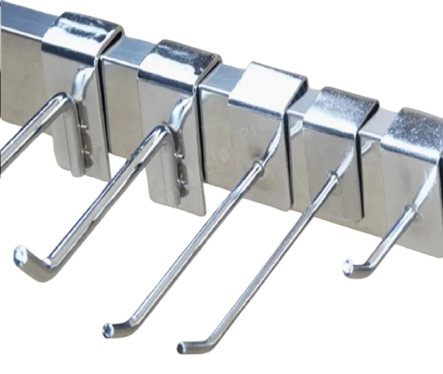 Q1 Beads 12 Pcs. Steel Tube Display Hook 100 mm/4 inch for Square Pipe 15x30 mm -Supermart Shelf Accessories(Chrome)