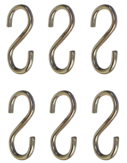 Q1 Beads 6 Pcs Metal 4 inches Heavy Duty S Hook 7 mm for Jhula Swing Hammock Hanging Accessories 200 Kgs Capacity S-Hook Set for Baby Swing,Boxing Punching Bag, Hang Any Article (Chrome)