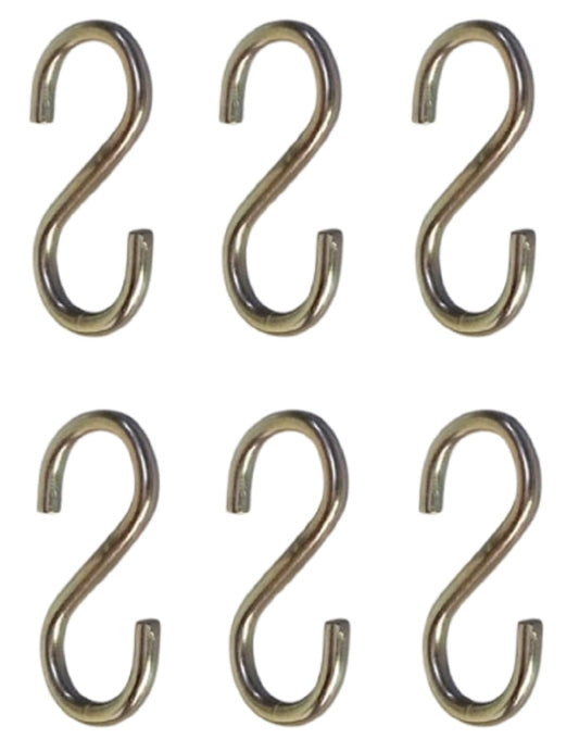 Q1 Beads 6 Pcs Metal 4 inches Heavy Duty S Hook 7 mm for Jhula Swing Hammock Hanging Accessories 200 Kgs Capacity S-Hook Set for Baby Swing,Boxing Punching Bag, Hang Any Article (Chrome)