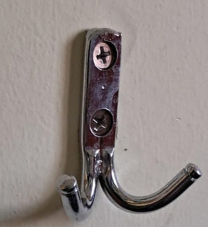Q1 Beads Stainless Steel Double J Hooks Heavy Duty with Screws & Fishers (Chrome) -Pack of 4 Pcs.