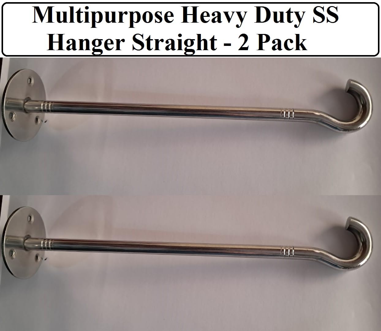 Q1 Beads 2 Pack Stainless Steel Multi use Hanger for Clothes,Plant Hanging Baskets,Hose Wall Hooks for Hanging Bird Feeder(Chrome)