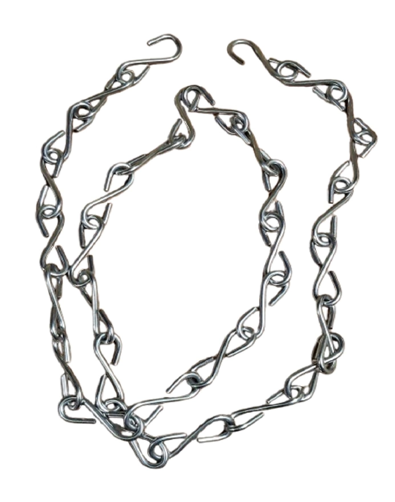 Q1 Beads 4 Feet(6mm) Stainless Steel Chain Heavy Duty Load Capacity 250 kgs for Hanging Swing Jhula Hammock Chair & Garden Swing/Kids Jhula (1 Pack, Chrome)