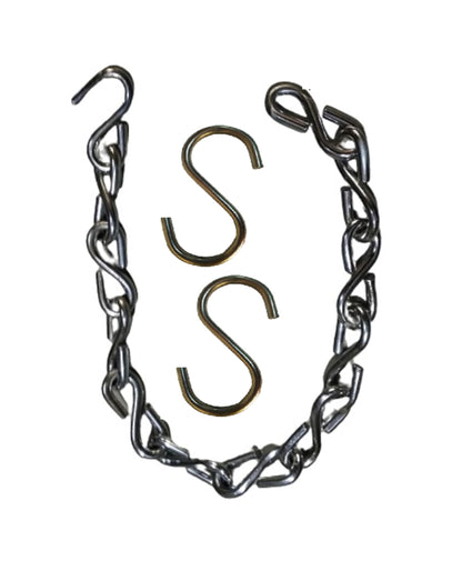 Q1 Beads 1 Feet Metal Strong (7 mm) Heavy Duty Chain 300 KGS Capacity for Garden Swing/Playing Jhula Chain with 2 Pc S Hook (1 Pc,12 inches, Chrome)