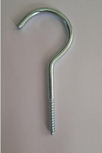 Q1 Beads 15 Pack 4" Inch Steel Cup Hook J Hooks for Hanging- Pack of 15 Pieces (Chrome)