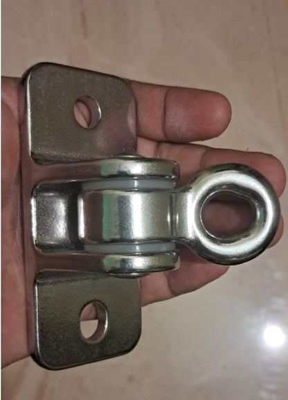 Q1 Beads 304 Stainless Steel 900 Kgs Load Capacity Swing Hanger Heavy Duty Ceiling Hook Bearing Kada for Hanging Swing, Hammock,Playing Jhula,Playground, Porch, Yoga Seat with Fittings (Chrome,1 Pc.)