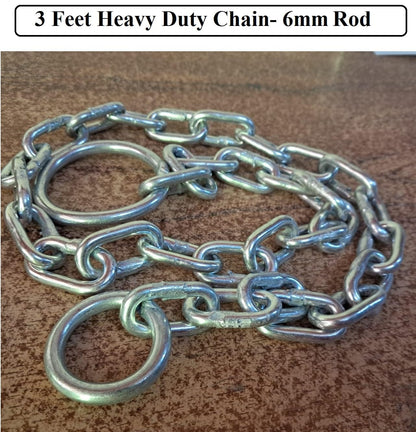 Q1 Beads 3 Feet Lock Swing Hanging Chain with 3 Pcs 9 mm S hooks Strong & Heavy Duty 200 KGS Capacity for Hammock, Swing Punching Bag Extension Chain, Hanging Chair, Aerial Yoga (Silver)