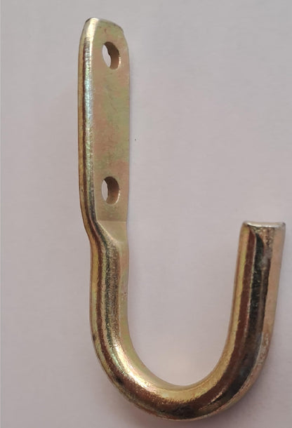 Q1 Beads 3 Pack Steel 10 mm Thick Heavy Duty J Hook Stand 500 kgs Capacity, Zinc Plated for Hanging in Workshop,Home and Industrial Applications(3 Pack,Golden)