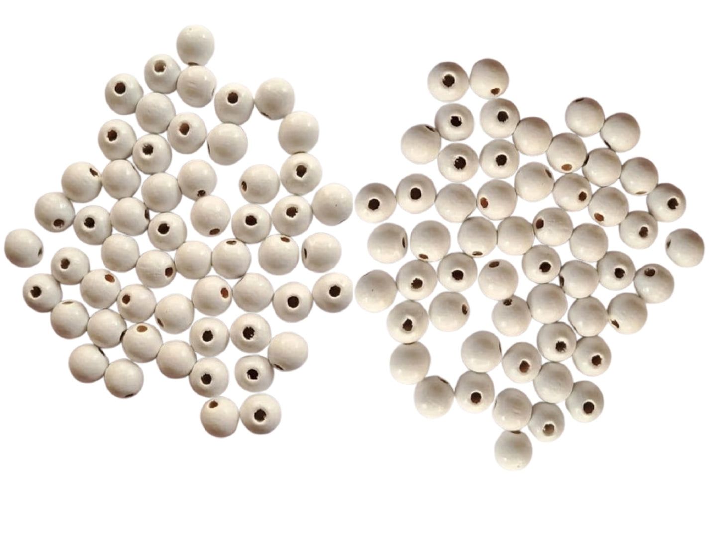 Q1 Beads 18 mm Round 100 Pieces Natural Wooden Bead Wood Beads for Craft Making, Home Décor, DIY Jwellery Macrame Making (White)
